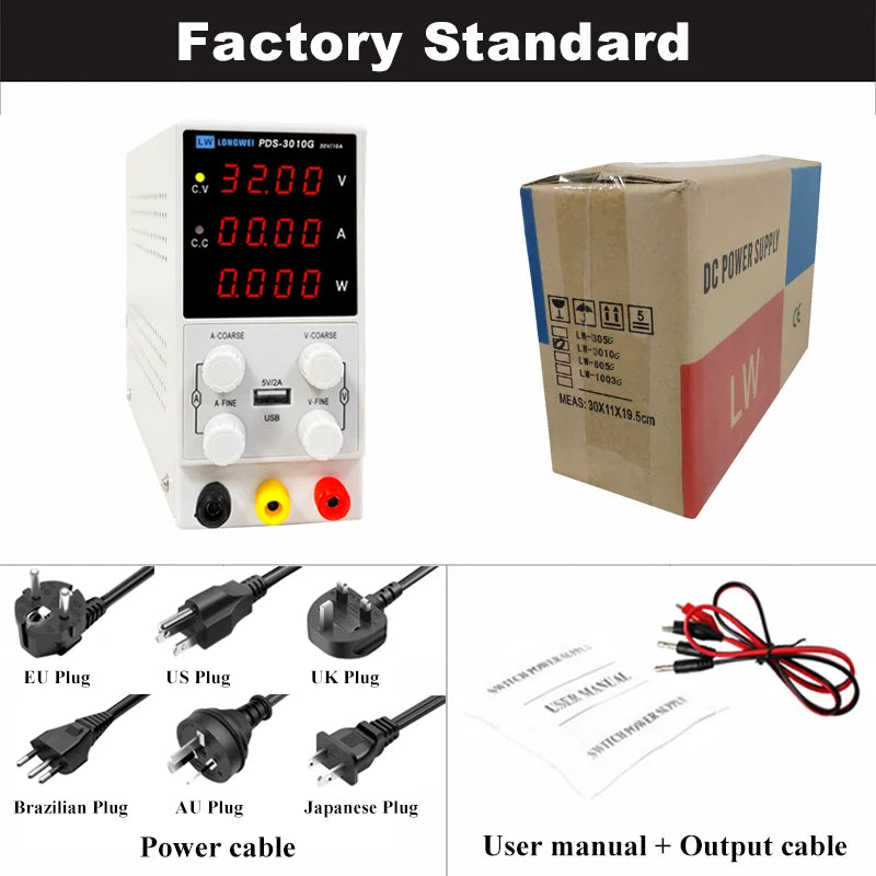 Phone Repair Tool LONGWEI PDS-305G 30V 5A 300W Adjustable DC Power Supply for Labs