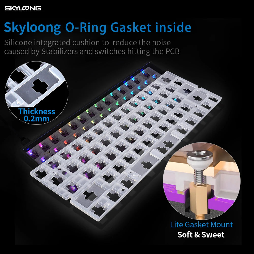 Skyloong 61 Keys Optical Wired Mechanical Keyboard Hot Swapping RGB Backlist for DIY Programing All Keys Function Via Driver