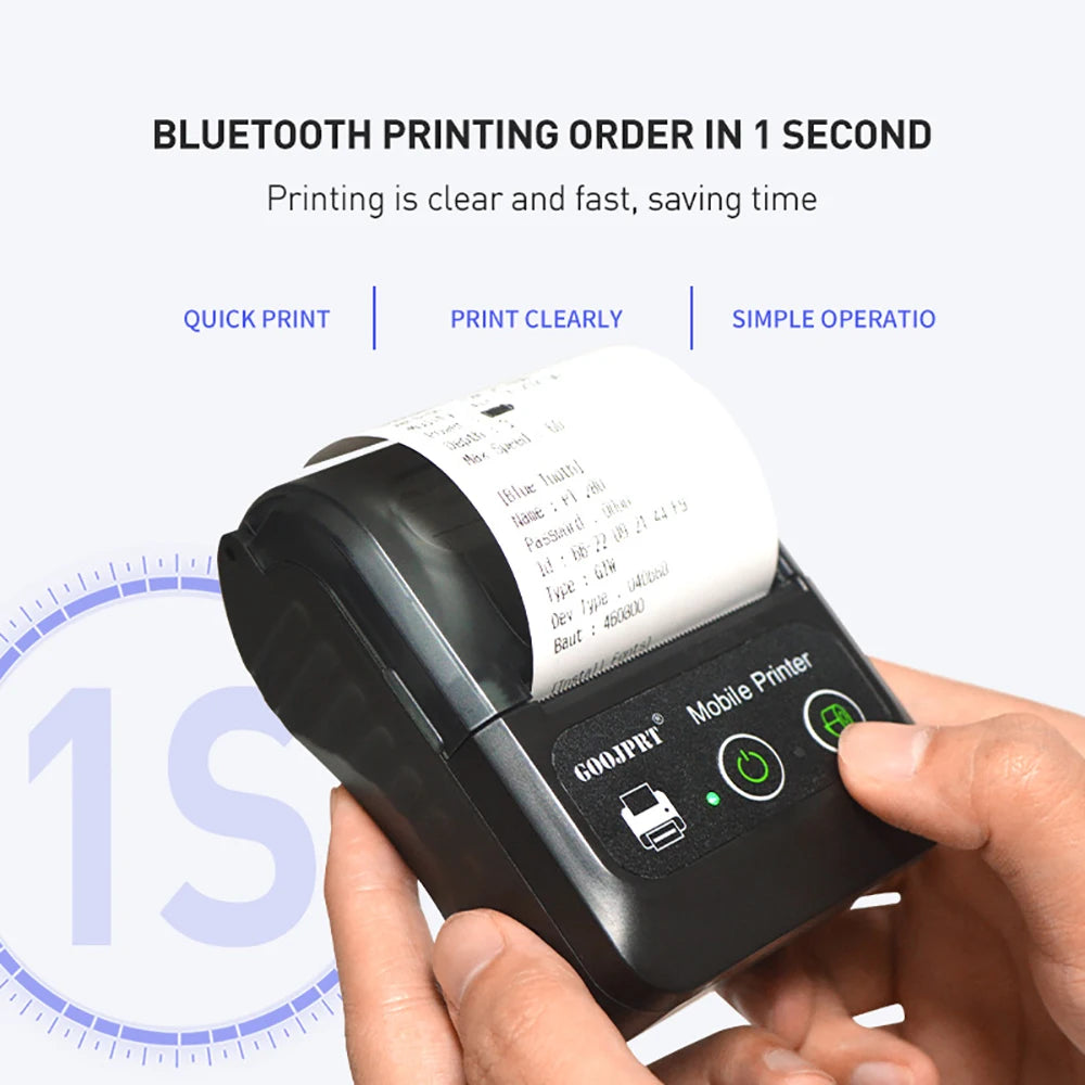 Portable 2 Inch Mini Thermal Printer  Wireless Label Maker for Android IOS Windows