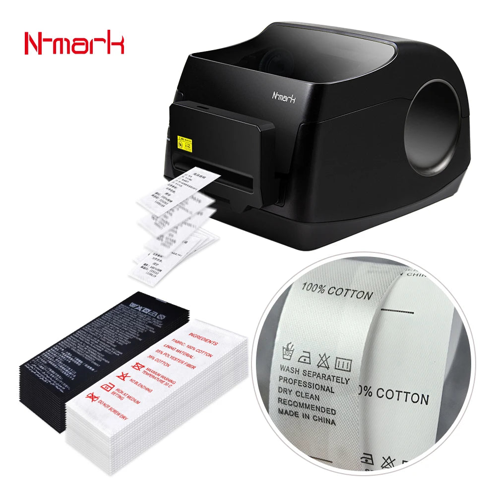 N-mark Fabric Label Printers and Auto-cutting Textile Label Printer for Sticker Printing Machine Custom Ribbon with logo