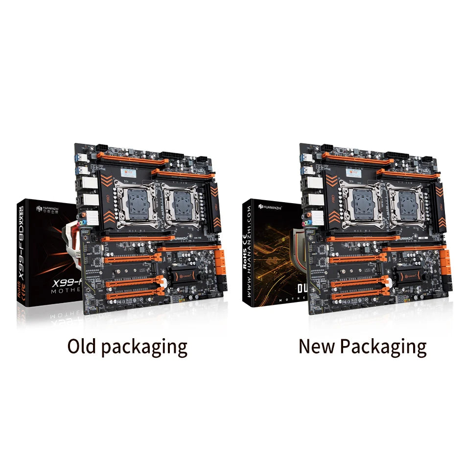 HUANANZHI X99 F8D LGA 2011-3 XEON X99 Motherboard Dual CPU Support LGA 2011-3 E5 V3 V4 DDR4 RECC 256GB M.2 NVME NGFF