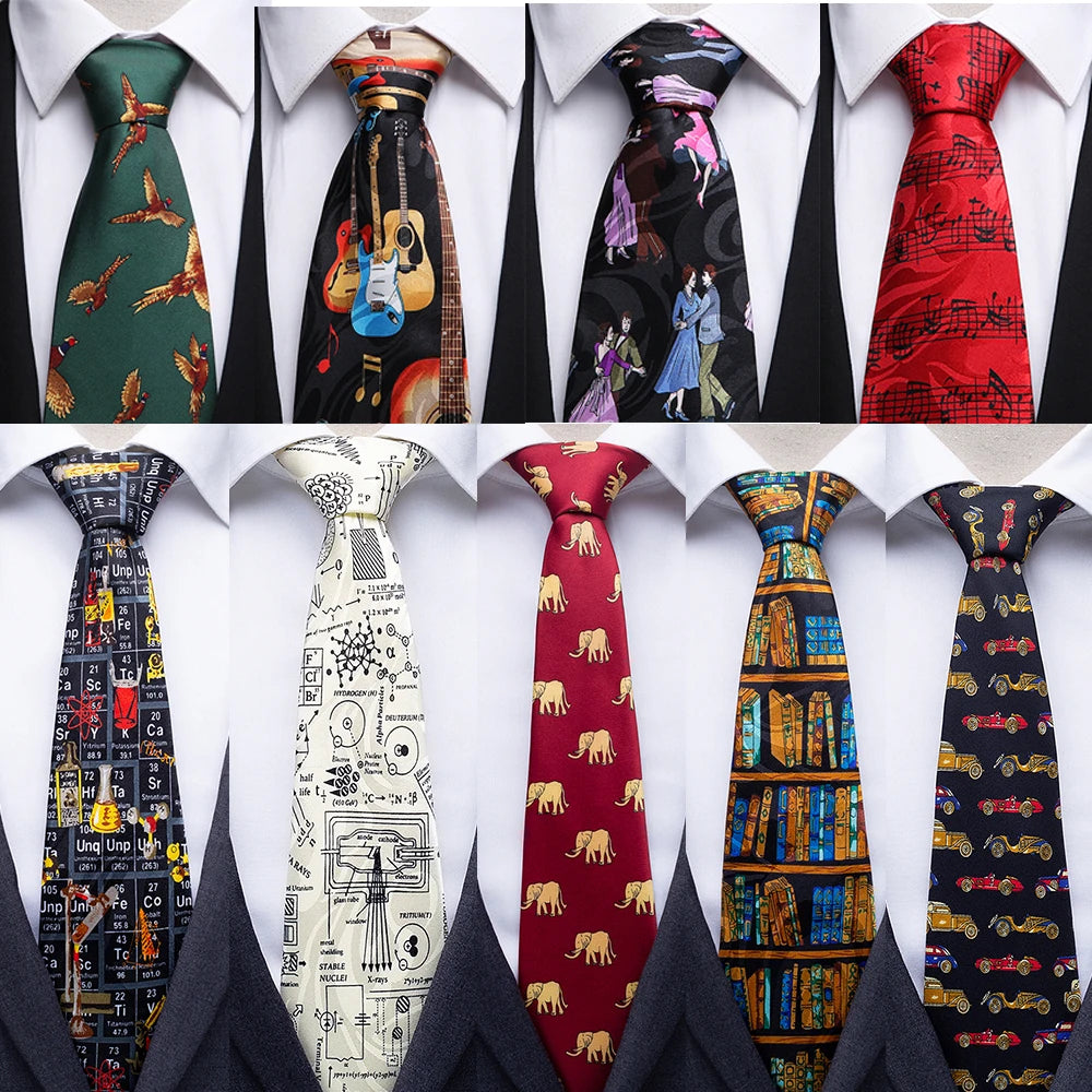 Professional Novelty Tie Wholesale Fashion Creative Polyester Tie 10cm Wide Printed Widening Animal Theme Necktie