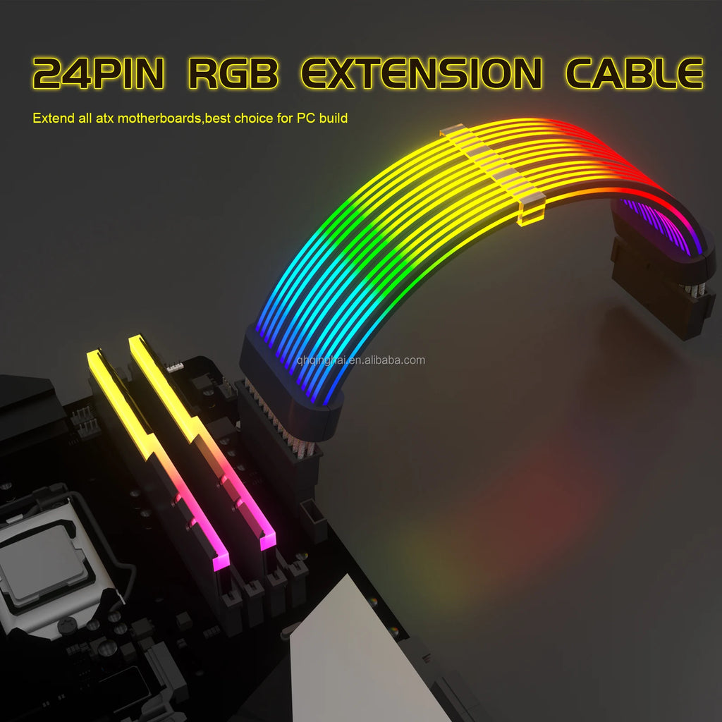 RGB PCI-E 6+2Pin Customized OEM PC MB 2*8PIN RGB Cables PSU Gaming Hardware Gaming Computer Case PC LED Power Extension Cable