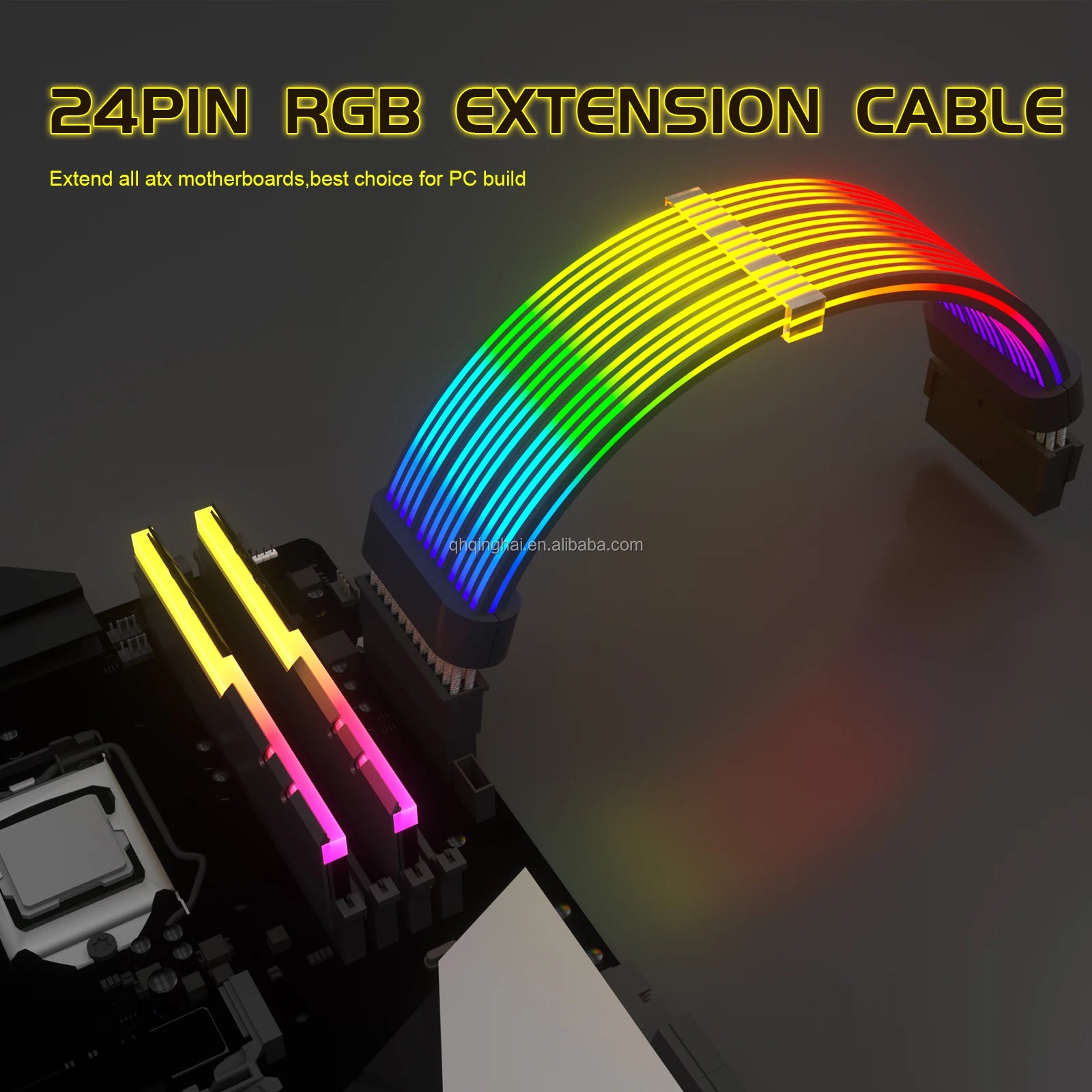 RGB PCI-E 6+2Pin Customized OEM PC MB 2*8PIN RGB Cables PSU Gaming Hardware Gaming Computer Case PC LED Power Extension Cable