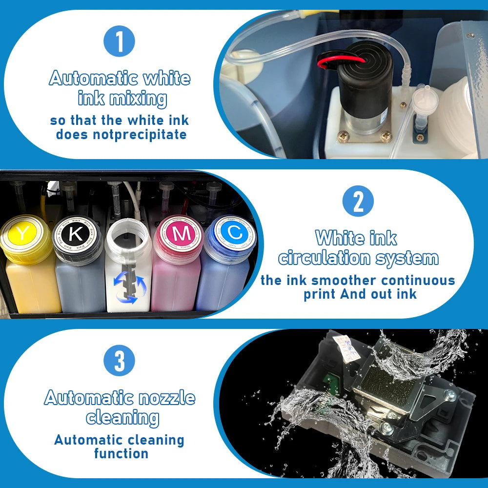 Colorsun Single Head A3 DTF Printer Direct to Film Printer R1390/L1800 Digital Inkjet Small Desktop A3 DTF Printer