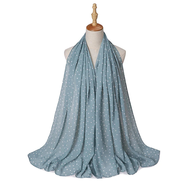 Chiffon Printed Hijabs Shawl Hijab Wave Point Printing Paisley Headscarf Malaysia Women Scarf Hijab