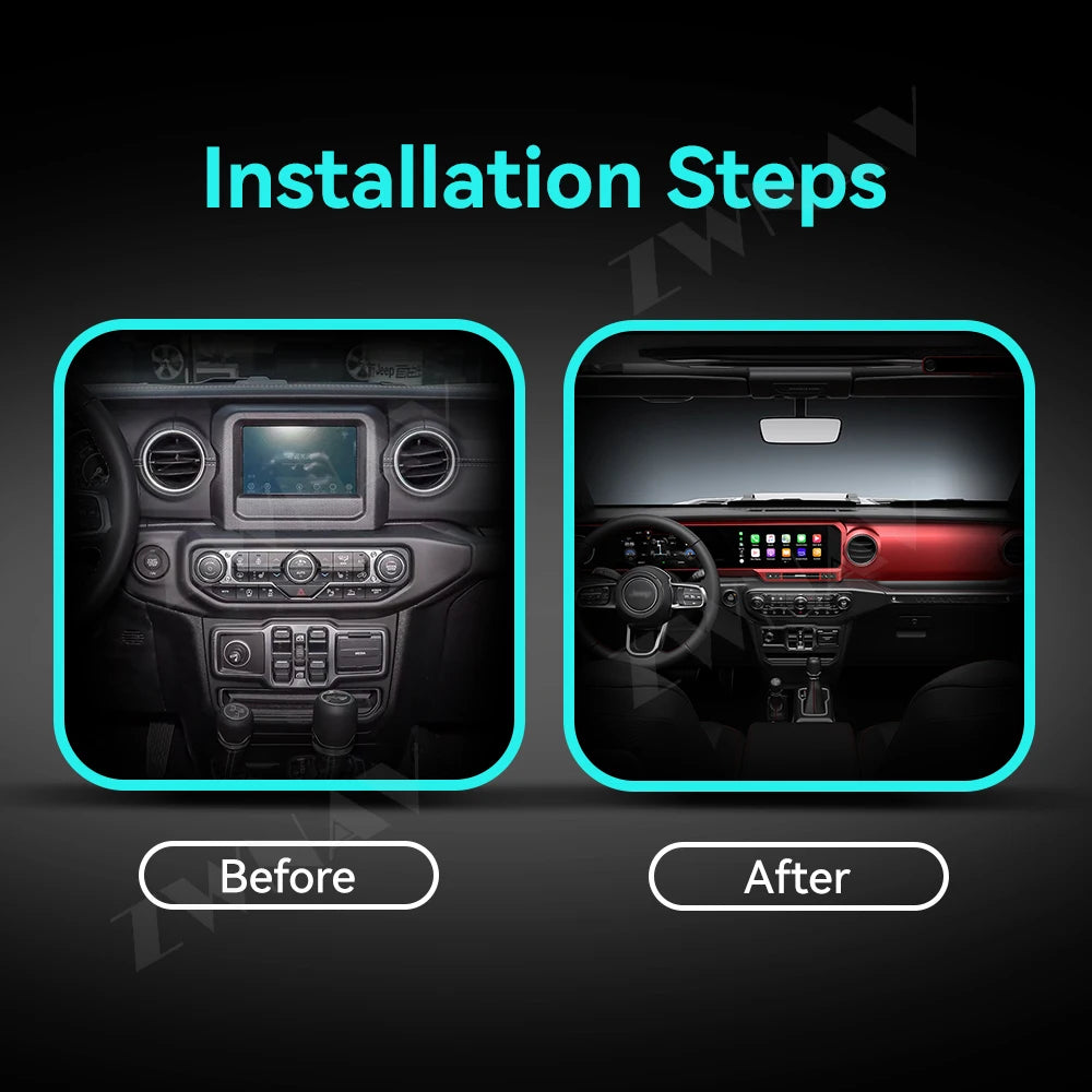 ZWNAV Digital Cluster Car Radio for Jeep Wrangler JL /Gladiator 2018-2024 Dashboard Instrument Speed Meter Screen Carplay 4*4