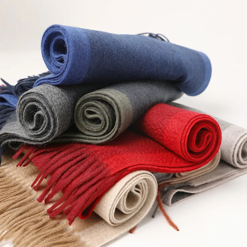 Custom Fashion Winter Warm Soft Scarf Designer Brand 100% Cashmere Luxury Scarves Shawl for Men and Women