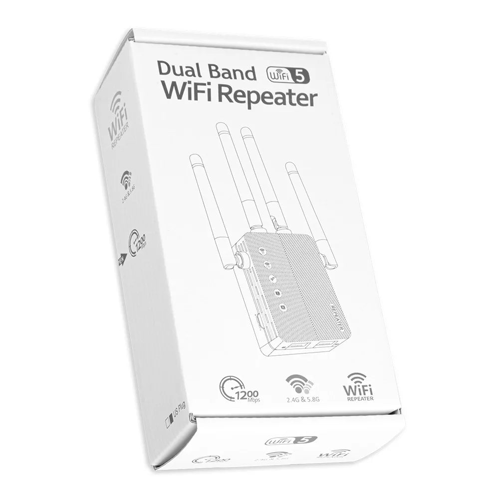 Custom Logo 802.11AC 1200Mbps 2.4G 5.8G Dual Band Wifi Repeater 1200M Wireless Range Extender