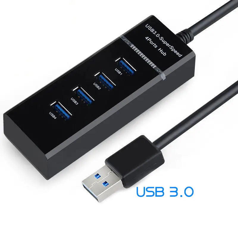 Yigao Super Speed 5 Gbps Transmission 4 Port USB 3.0 Hub with LED Light Splitter Expansion Adapter 0.25m Wire for PC-in Stock