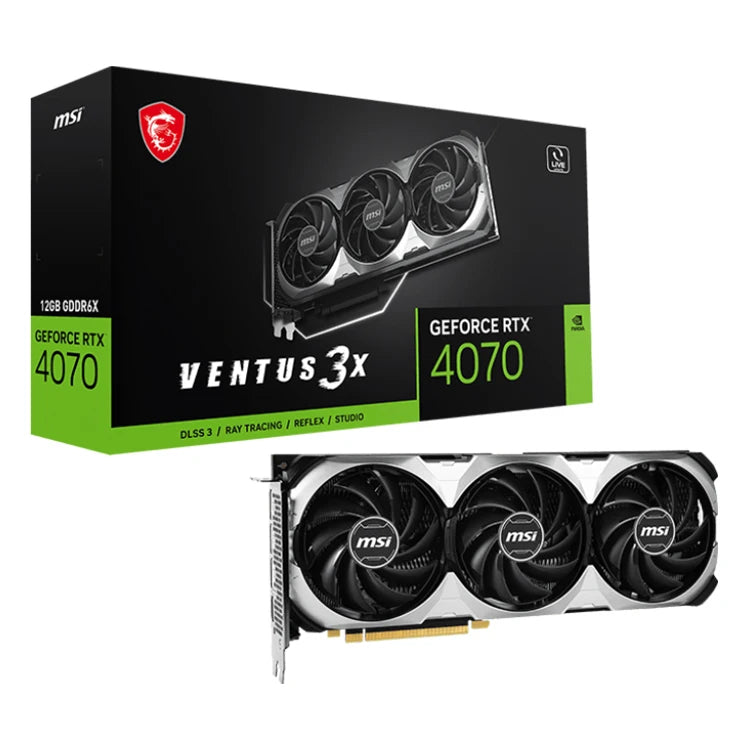 Used MSI GeForce RTX 4070 VENTUS 3X 12G Graphics Card with 12GB GDDR6X 192 Bit Memory 21 Gbps of Memory Speed Video Card