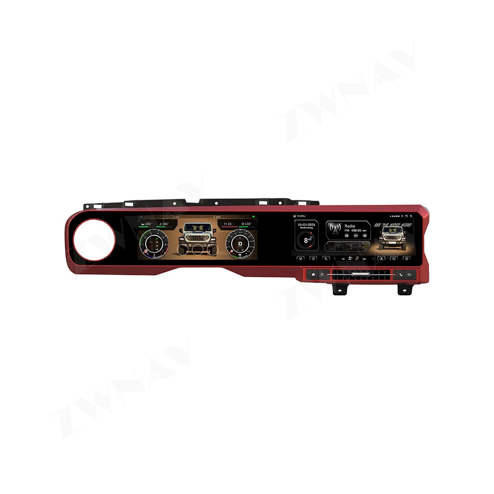 ZWNAV Digital Cluster Car Radio for Jeep Wrangler JL /Gladiator 2018-2024 Dashboard Instrument Speed Meter Screen Carplay 4*4