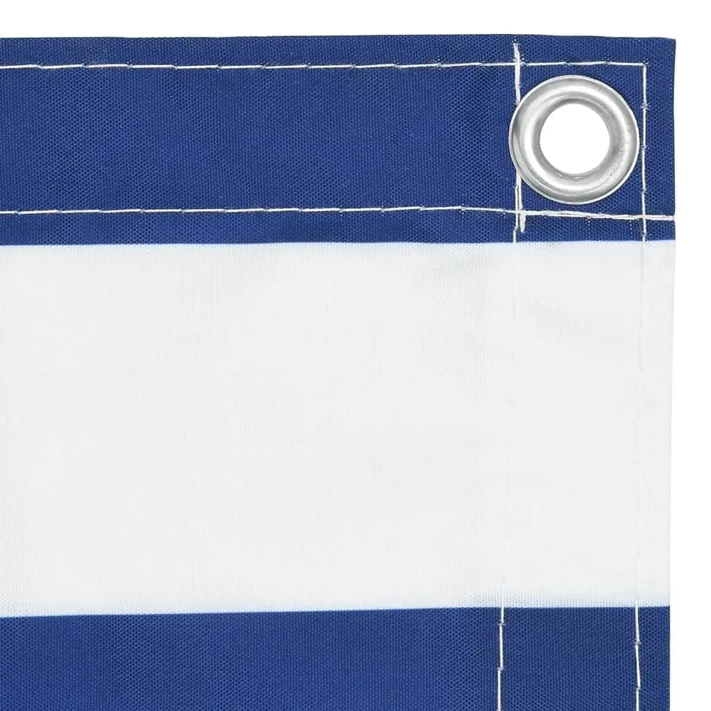 W2B VidaXL Balcony Screen White and Blue 35.4x236.2'' Oxford Fabric Bath Screen