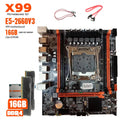 QIYIDA ED4 X99 LGA2011-3 Motherboard Set Kit With Intel Xeon E5 2660V3 CPU 16GB(2*8G) 3200MHZ DDR4 Desktop Memory M-ATX NVME M.2