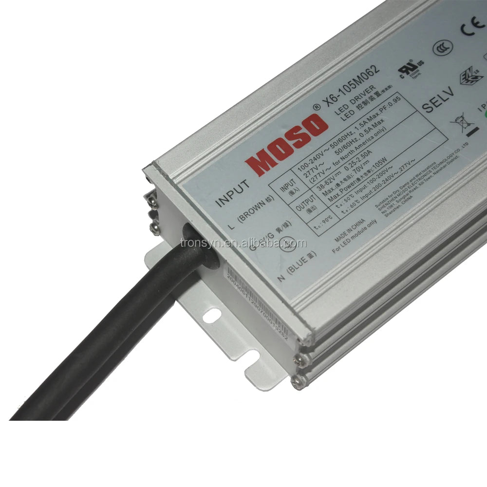 Moso Authorizaion X6-105M062 105W 62V 2.5A Moso LED Driver for LED Panel Light With 3 in 1 Dimmable Function