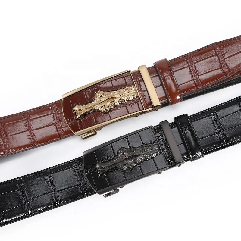 Man Belt Alloy Crocodile New Design Custom Cowhide Leather Belt Designer Mens Belt With l Buckles