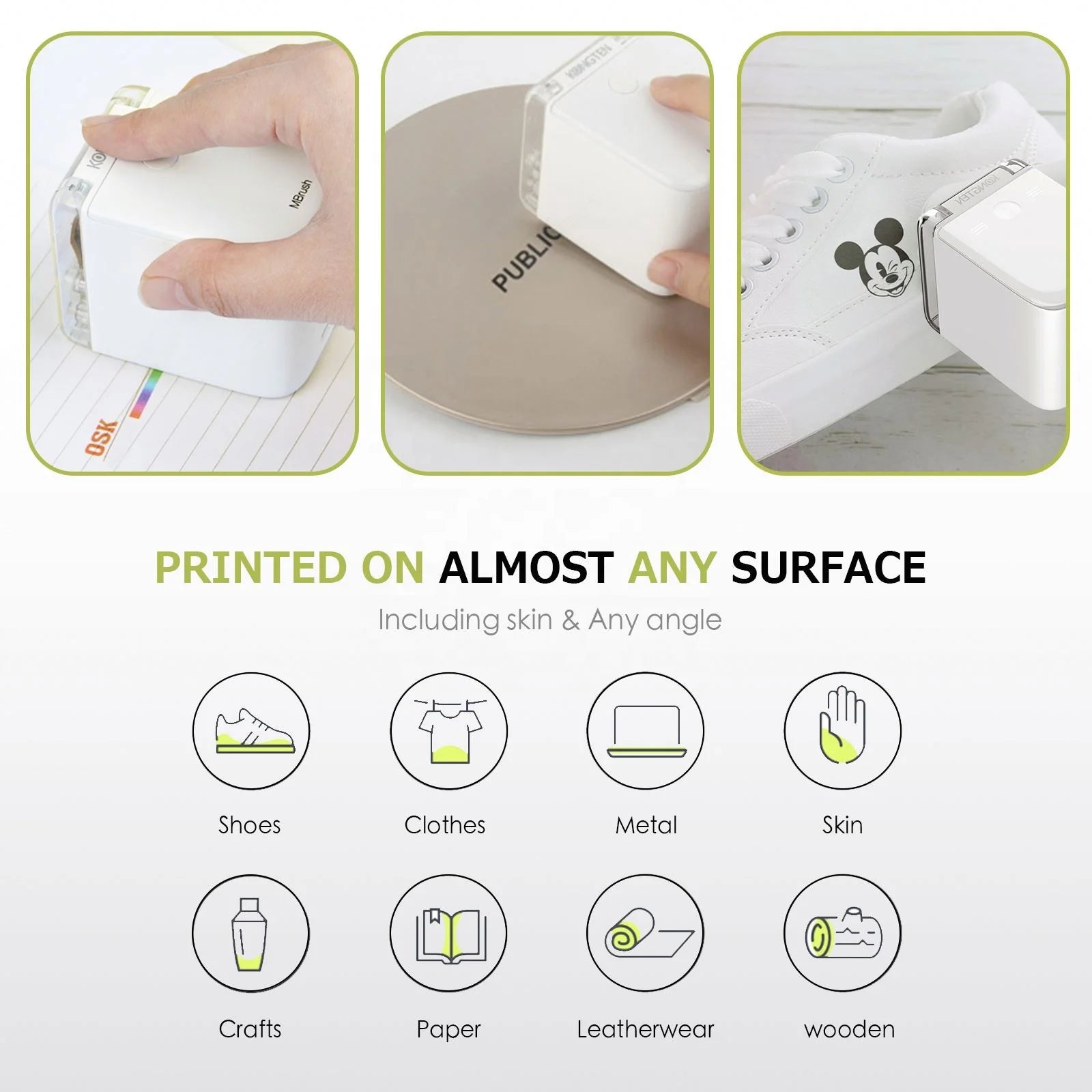 MBrush Handheld Printer Card Label Machine Trademark logo Advertising Wireless Full Color Inkjet Printer