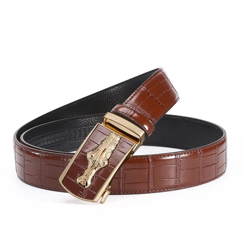 Man Belt Alloy Crocodile New Design Custom Cowhide Leather Belt Designer Mens Belt With l Buckles
