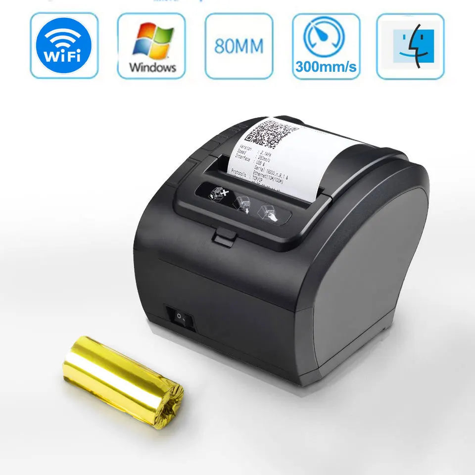 Wholesale Cheap Inkless Thermal Printer 80mm Receipt Printer USB Bluetooth Wifi Lan Port POS Printer for Small Business