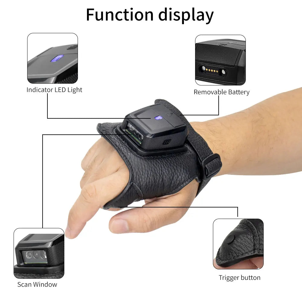 NETUM RS-8000PT RS-9000PT Glove Barcode Scanner Wearable with Zebra SE4107 Reader IP54 for Warehouse