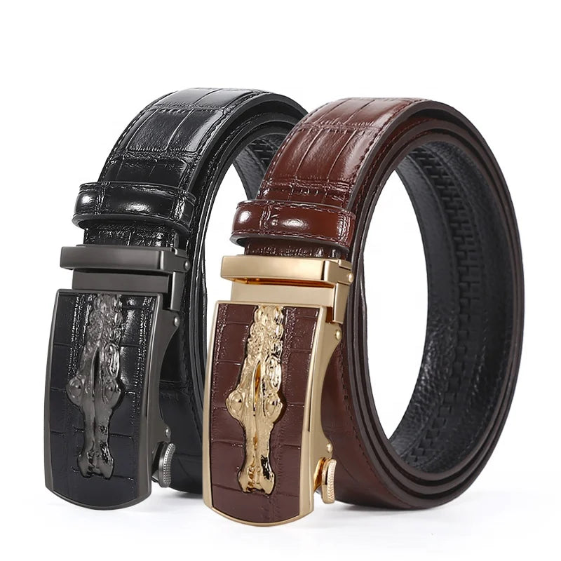 Man Belt Alloy Crocodile New Design Custom Cowhide Leather Belt Designer Mens Belt With l Buckles