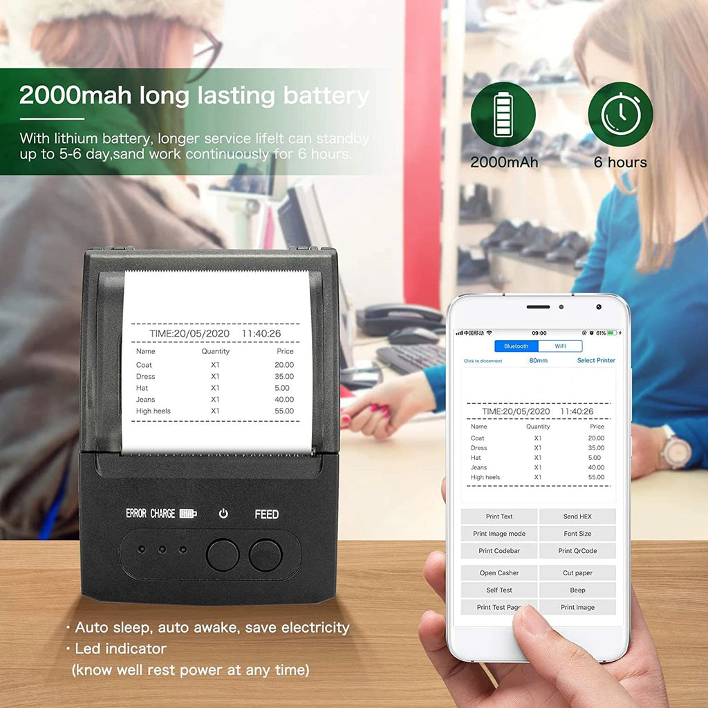 58mm Mini Portable Personal Bill Printer Supports Android Window s