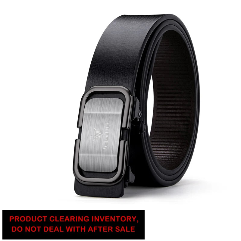For Brand Special Men's Cowhide Belt with Alloy Buckle 3.2cm Width 115-130cm Length-Clearance Inventory