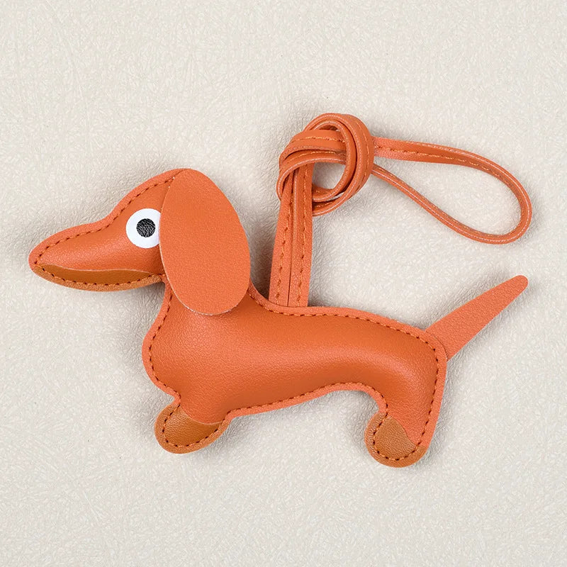 New Arrival Popular Dachshund Puppy Keychain Exquisite DIY PU Charm Fashion Personality Unisex Handbag Charms