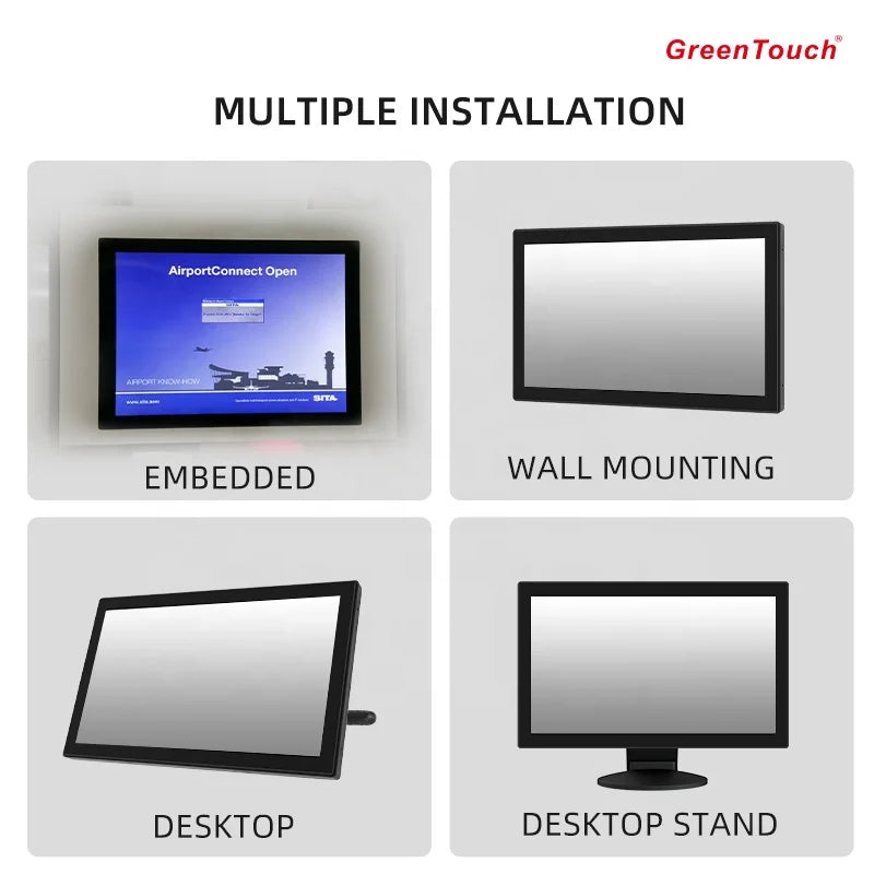 23.8 24 Inch Full HD IPS LCD Touch Screen Monitor Frameless Vandalproof Touch Display for Self-Service ATM KIOSKS Touch Monitor