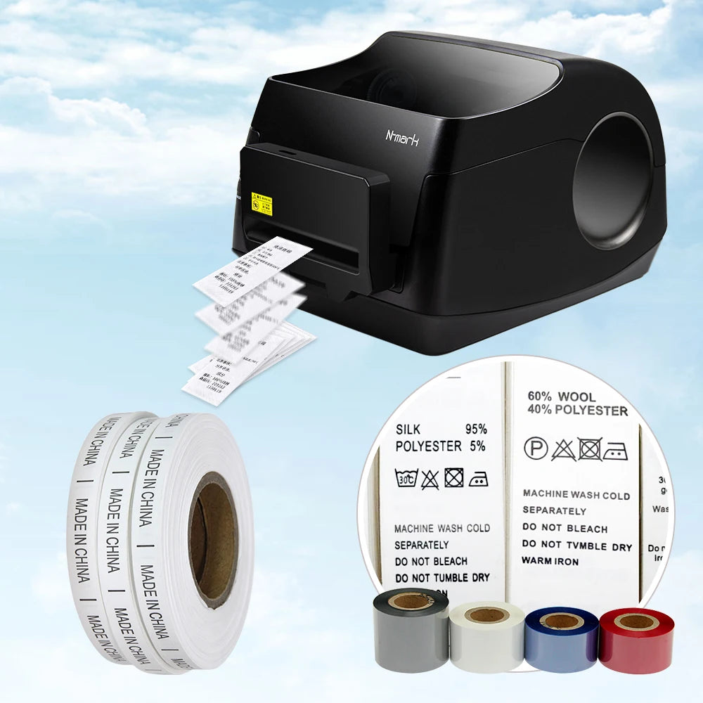 N-mark Fabric Label Printers and Auto-cutting Textile Label Printer for Sticker Printing Machine Custom Ribbon with logo