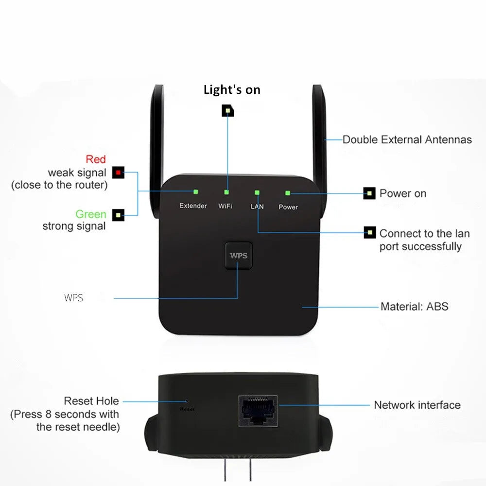 Factory Price Custom WPS Quick Setting Expand Wifi Cover Range 300Mbps Wireless Wifi Repeater