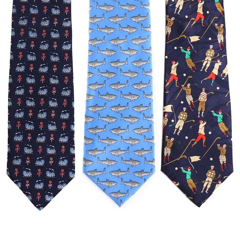Professional Novelty Tie Wholesale Fashion Creative Polyester Tie 10cm Wide Printed Widening Animal Theme Necktie