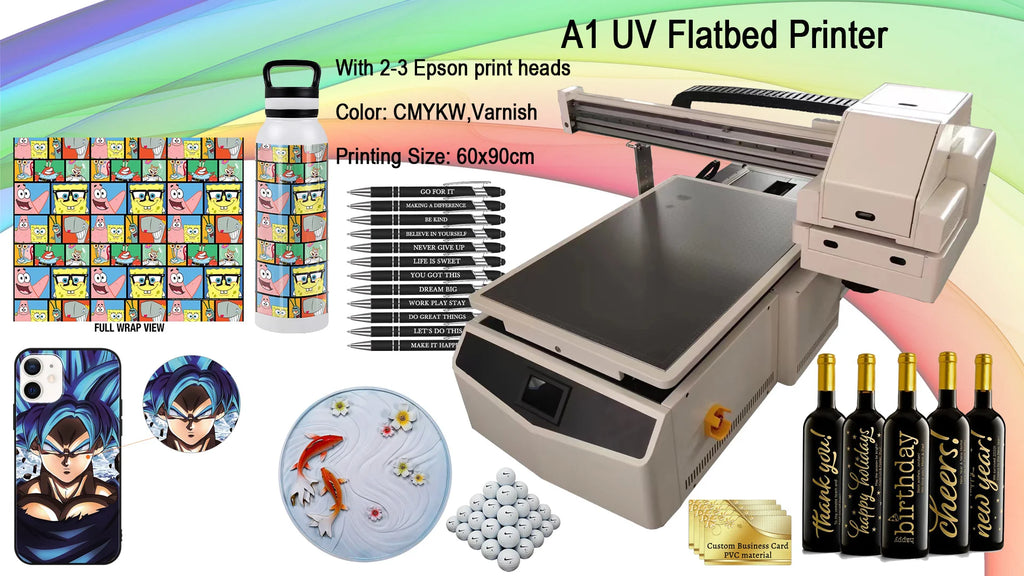 UV DTF Inkjet Flatbed Printer A3 60x90cm LED for PVC Retail Use Multifunctional Automatic 24-in-1