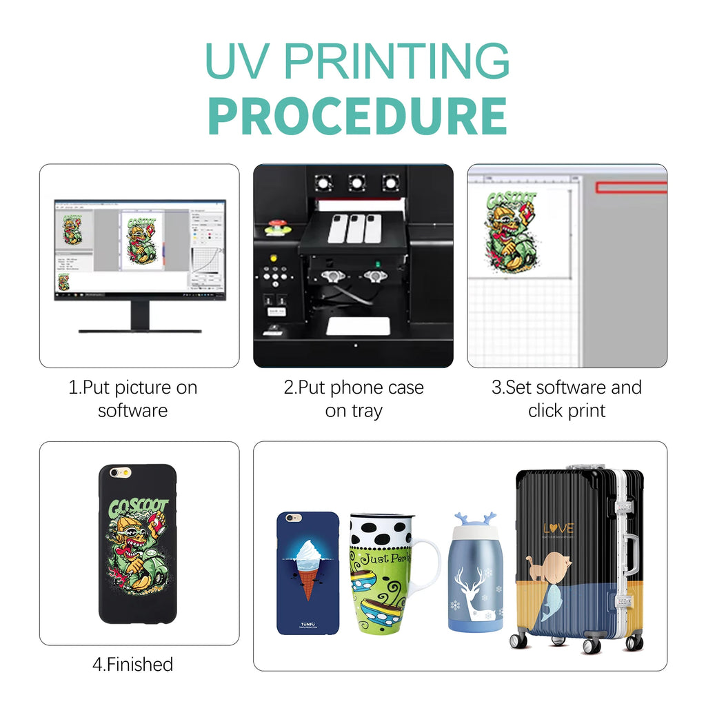 A3 A4 Multifunctional LED UV Flatbed Printer C+W+Varnish Phone Case, Glass,Cylinder Bottle Multi-layer Small UV Printer