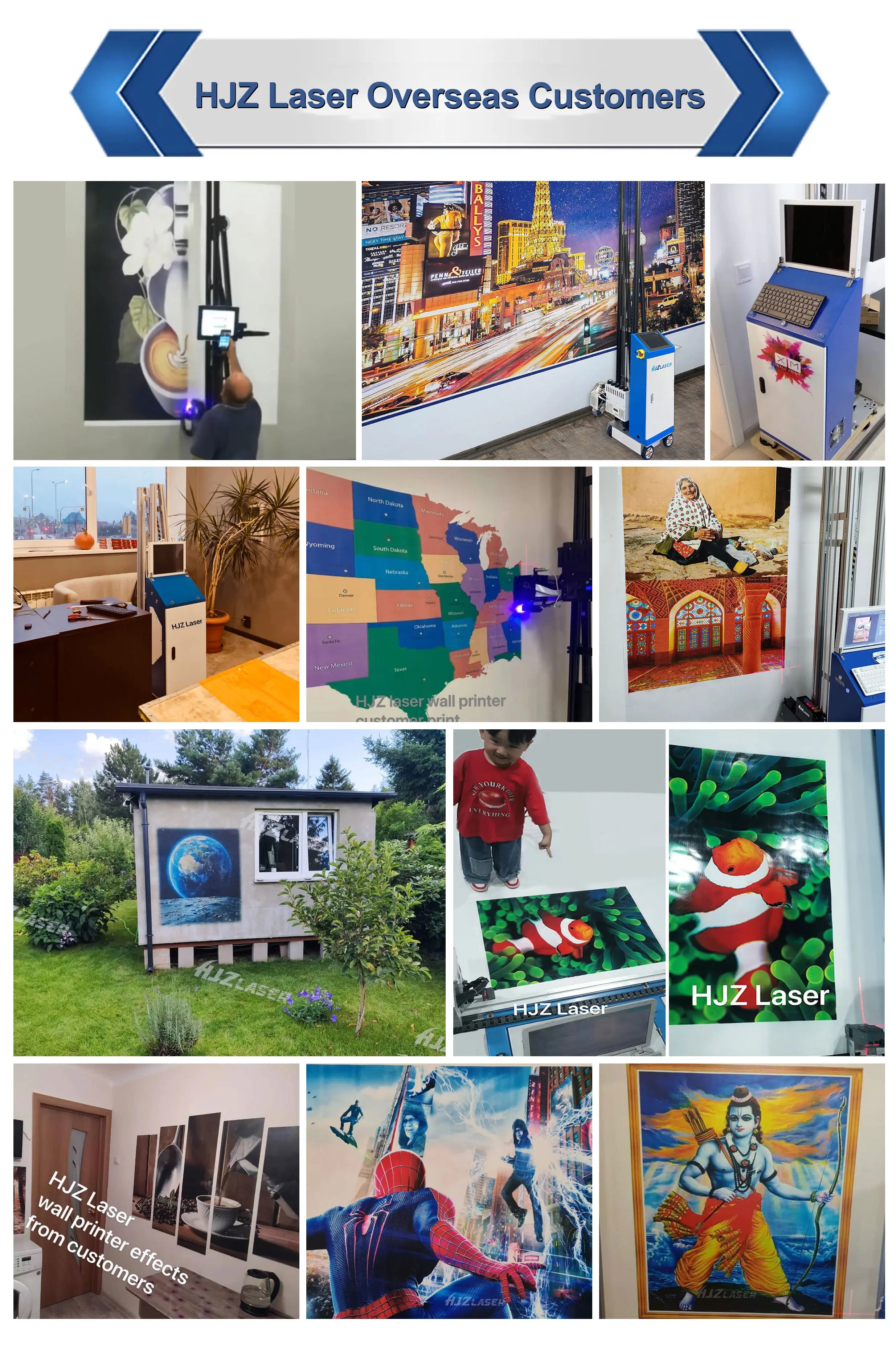 HJZ Laser Hot Selling 5D Vertical Printing Outdoor UV Wall and Floor All-In-One Printer for Decor 2 in 1