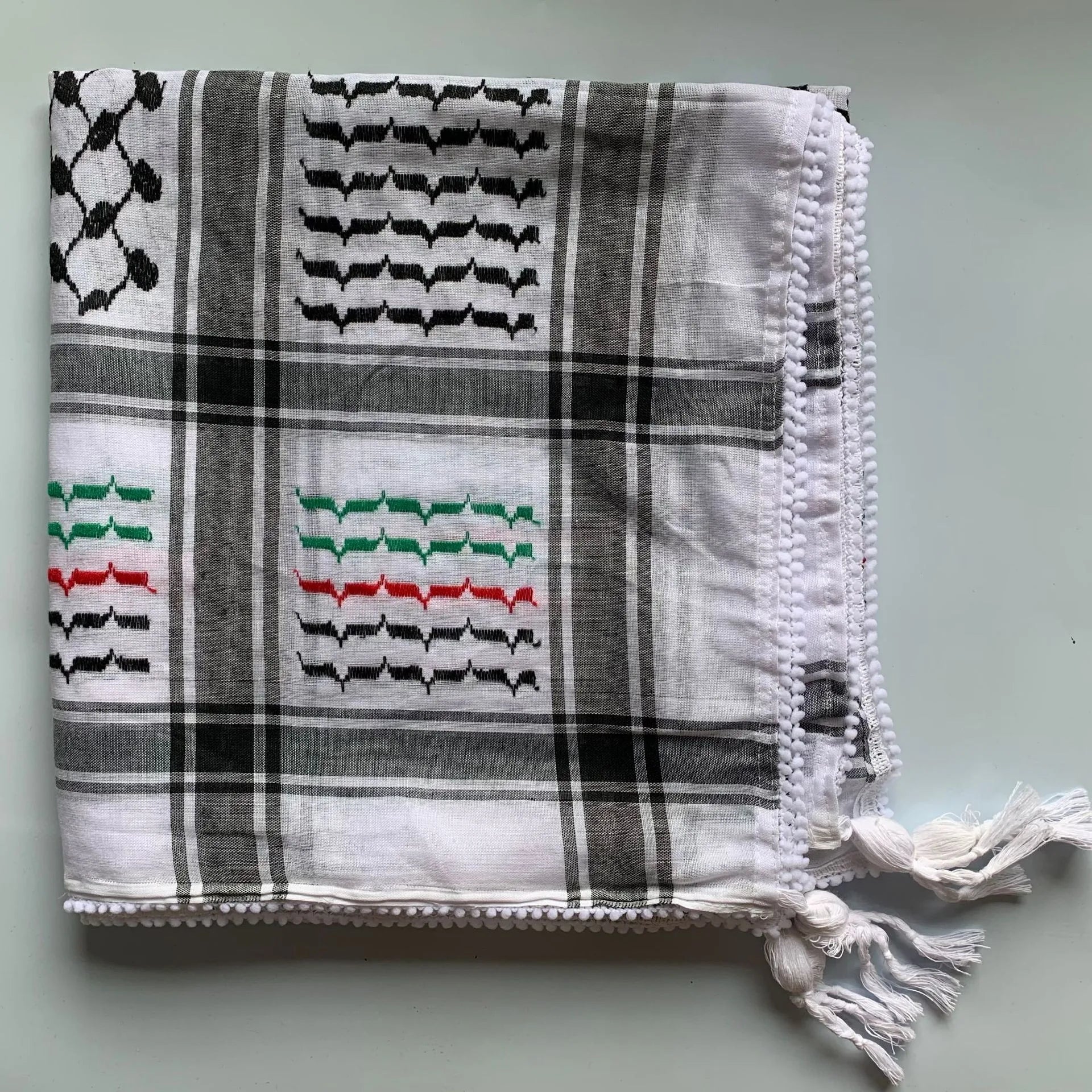 Arab Turban Muslim Keffiyeh Scarf Hijab Shemagh Desert Keffiyeh Fashion Style Muslim for Head Neck Scarf White for Men square