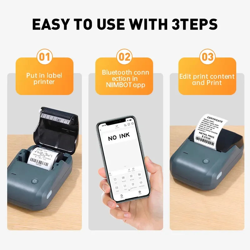 Wireless Pocket Portable Mini Thermal Label Printer Fast Printing Machine for Home Office Use