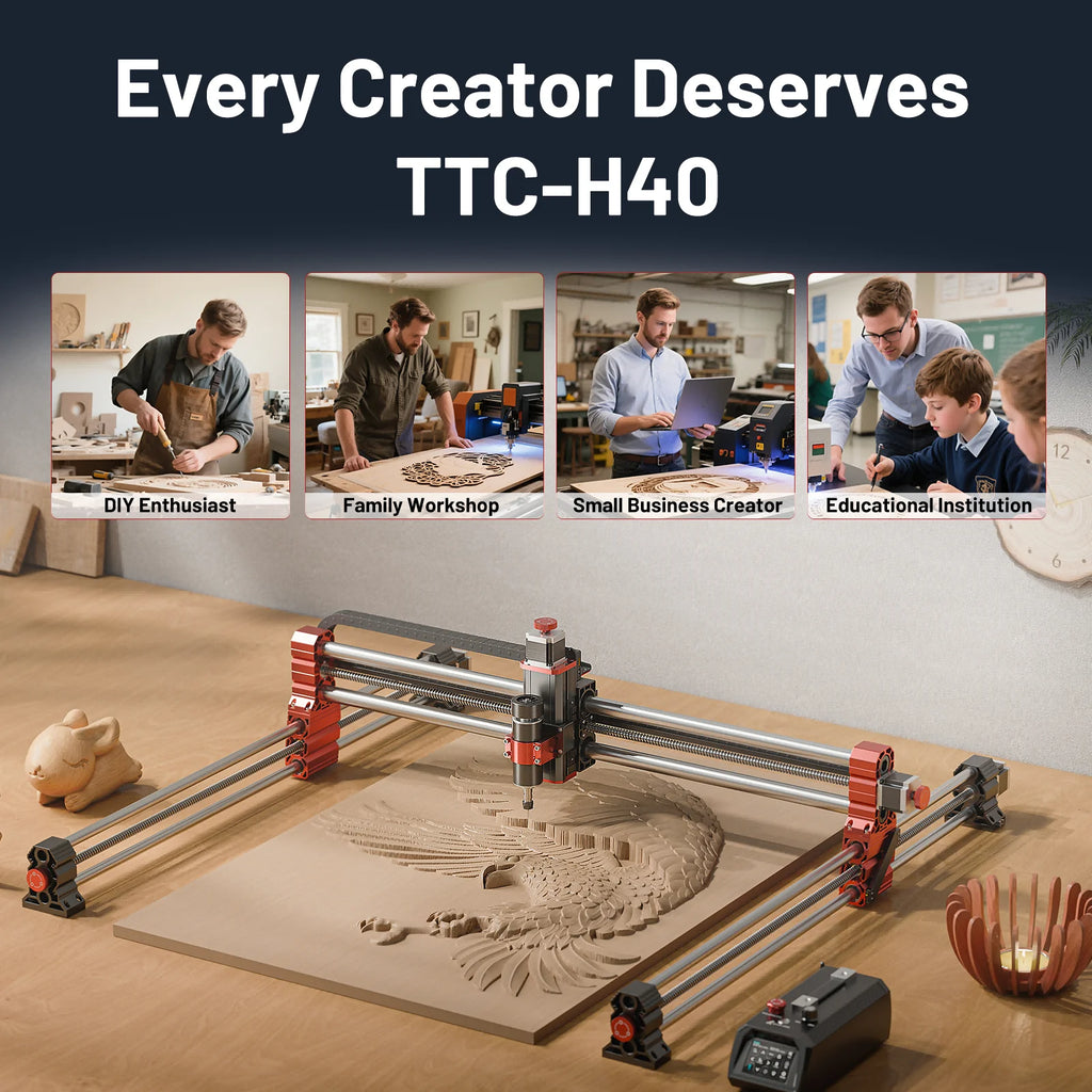 Twotrees Desk Top Mini Electric Cnc Laser Wood Carving Machine.Multifunctional Mini TTC H40 Woodworking Diy CNC Router Machine