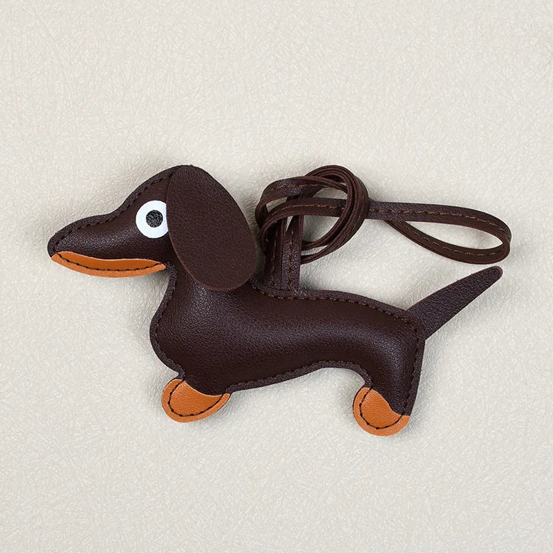 New Arrival Popular Dachshund Puppy Keychain Exquisite DIY PU Charm Fashion Personality Unisex Handbag Charms