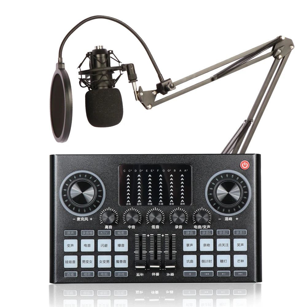Mic Device Sound Effects Audio Mixer Universal Multi-functional Mobile Cell Phone Live Broadcast Microphone External Sound Card