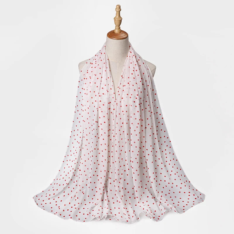 Chiffon Printed Hijabs Shawl Hijab Wave Point Printing Paisley Headscarf Malaysia Women Scarf Hijab