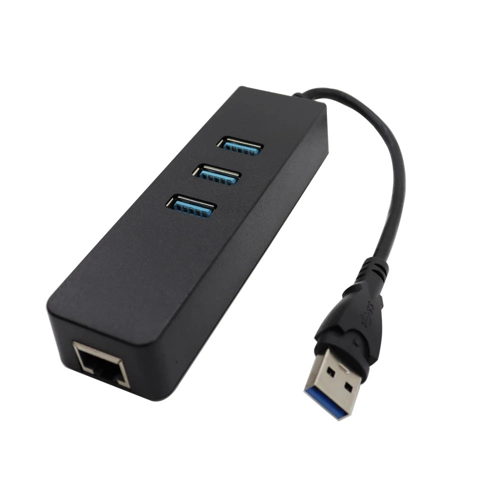 High-Speed 3 USB 3.0 Hub Type C USB to RJ45 Lan Gigabit Ethernet Adapter for Computer for Macbook Laptop