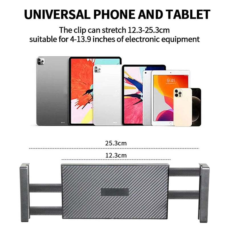 360° Rotating Aluminum Alloy Tablet Stand Stable Adjustable Desktop Holder for iPad Pro 12.9, Foldable Stand for Office Home