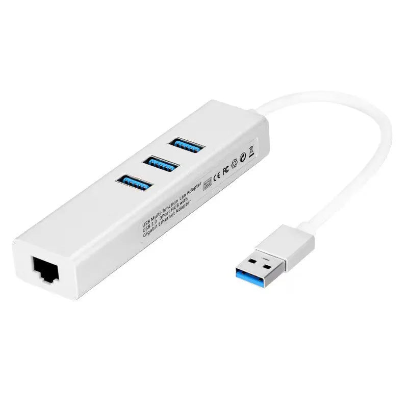 Factory Price 4 in 1 USB 3.0 to RJ45 Gigabit Ethernet Adapter Network Card with 3 USB 3.0 Hubs