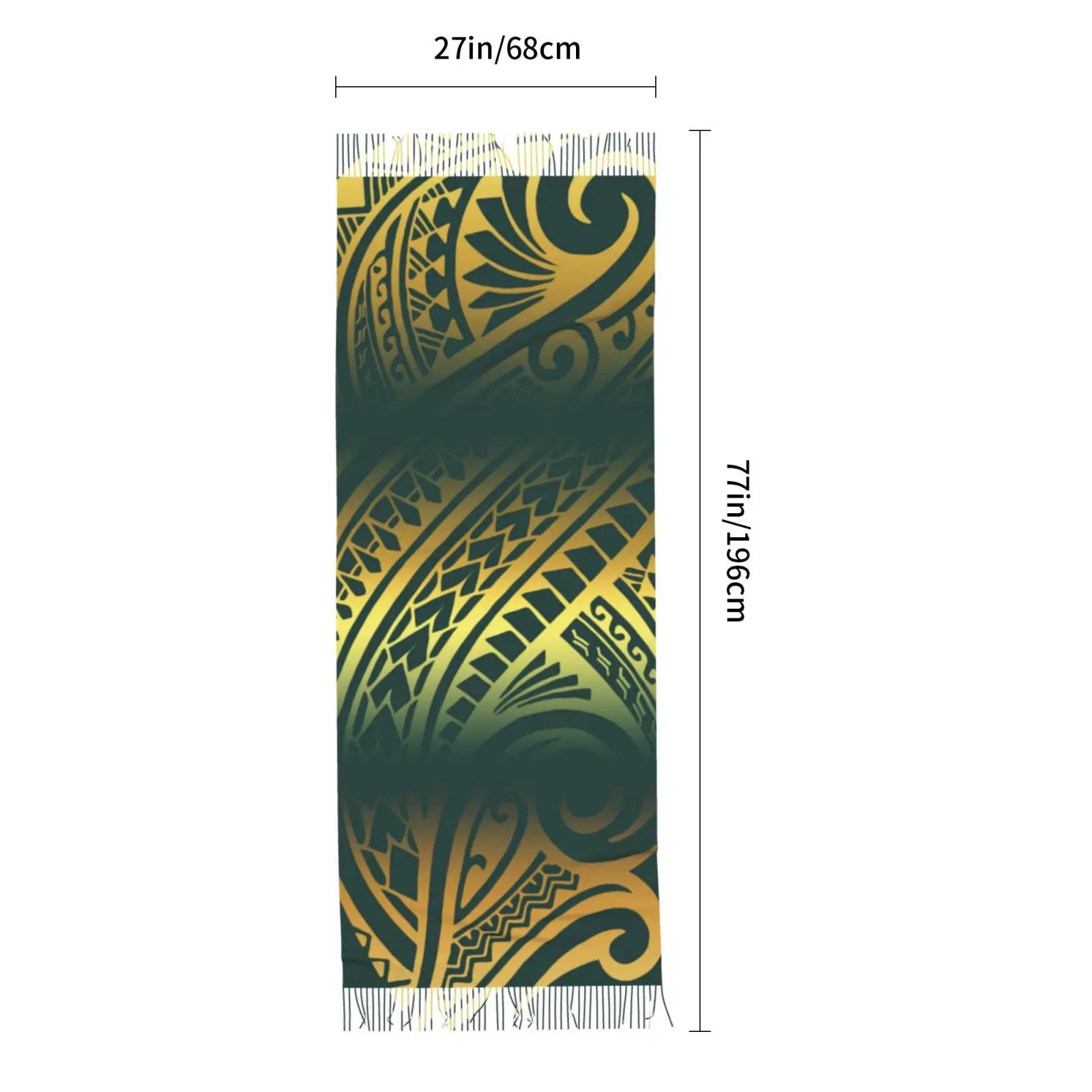 New Wholesale Custom Womens Soft Cashmere Feeling Long Scarf Pashmina Shawls Wraps Scarf Polynesian Tribal Printed Winter Scarf
