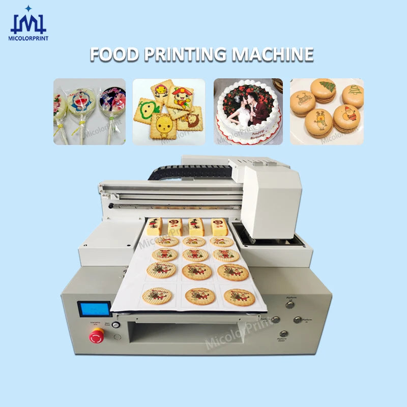 Factory Direct Sale Food Printer Cake Chocolate Candy Cookie Edible Ink Printing Machine A4 A3 Digital Flatbed Printer