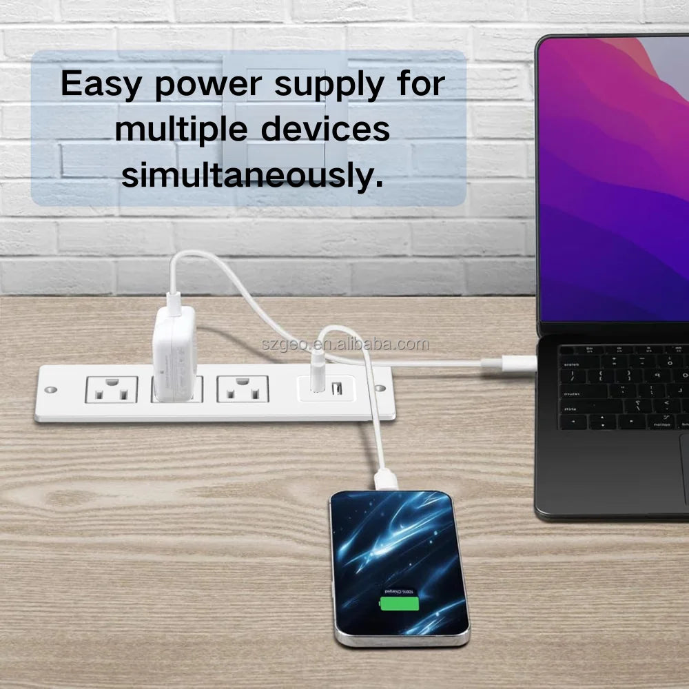 Recessed Power Strip Charging Station with USB Plugs Protector Outlet Extender with Extension Cord for Home Office Power Strip