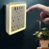 1680J Surge Protector Outlet Extender, USB Wall Charging Adapter, Multi Plug Outlet Splitter with LED Dimmer Phone Stand Holder