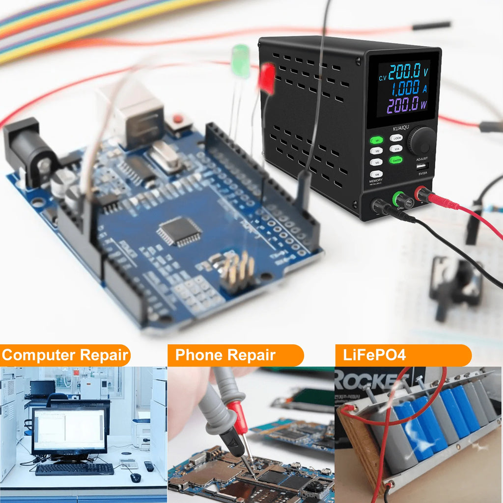 KUAIQUA SPPS2001D 200W 200V 1A Programmable With RS232 Interface Adjustable Switching Power Supply Lab Voltage Regulator