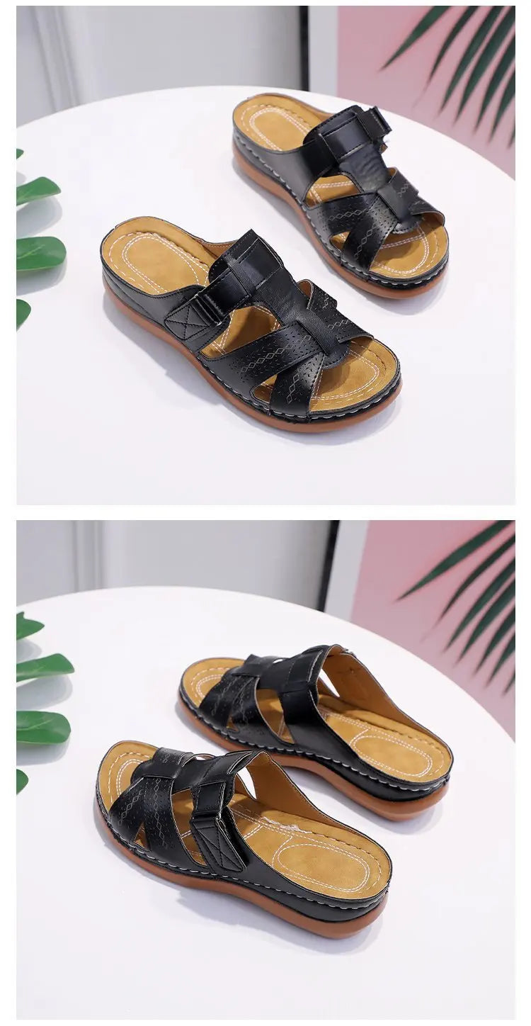 New Design Fashion Ankle Strappy Flat Knee Covers for Women Casual Summer Beach Slippers